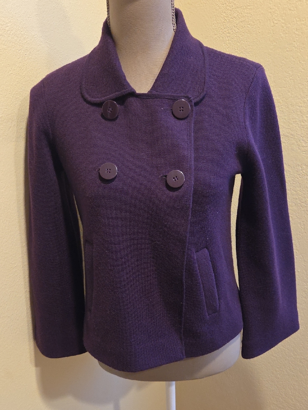 Takbots Purple Double-Breasted Women's Jacket